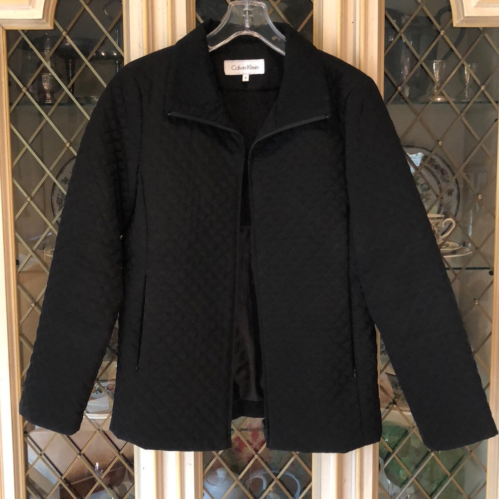 Black quilted coat
